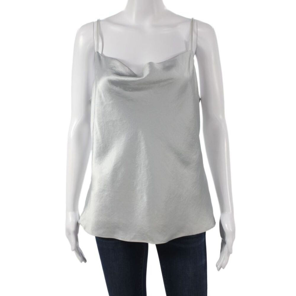 Bailey 44 Womens Cowl Neck Camisole Silver Sleeveless Pullover Party Size L